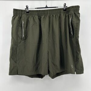 Northyard Mens 3XL Athletic Running Shorts Olive Quick Dry Reflective Sporty Gym